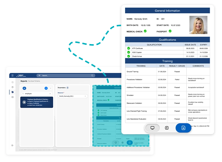 Training Management Reports for Aviation